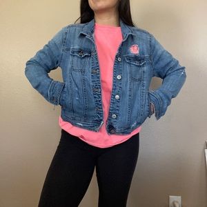 Mossimo Distressed Jean Jacket Size M